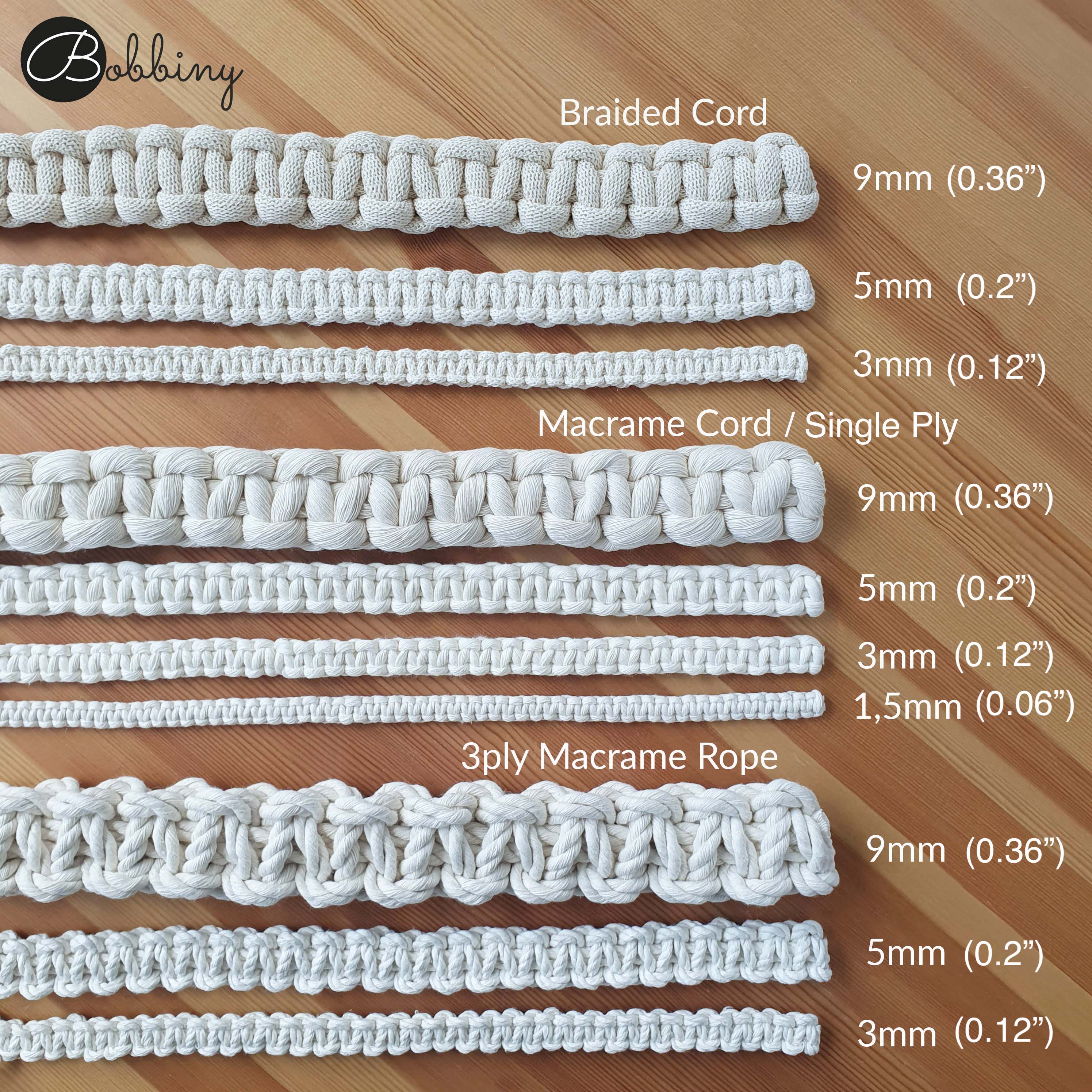 Bobbiny Baby 1.5mm Single Ply Macrame Cord (Misty) – BOBBINYCORDS.US