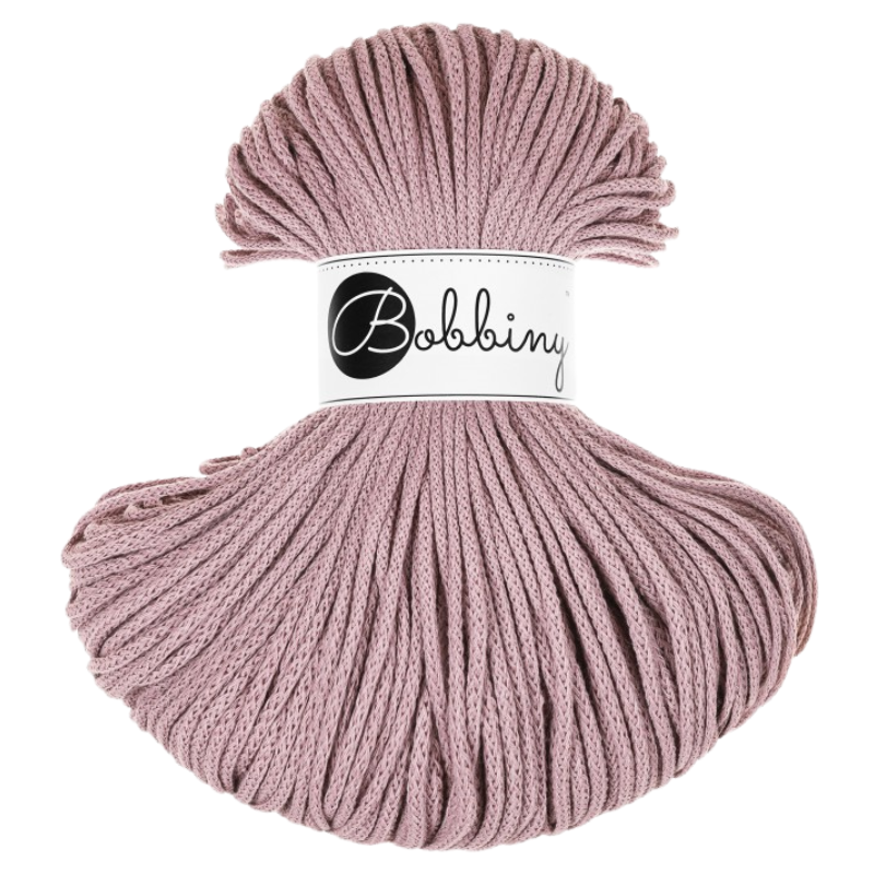 Bobbiny Junior 3mm Braided Macrame Cord (Mauve) – BOBBINYCORDS.US